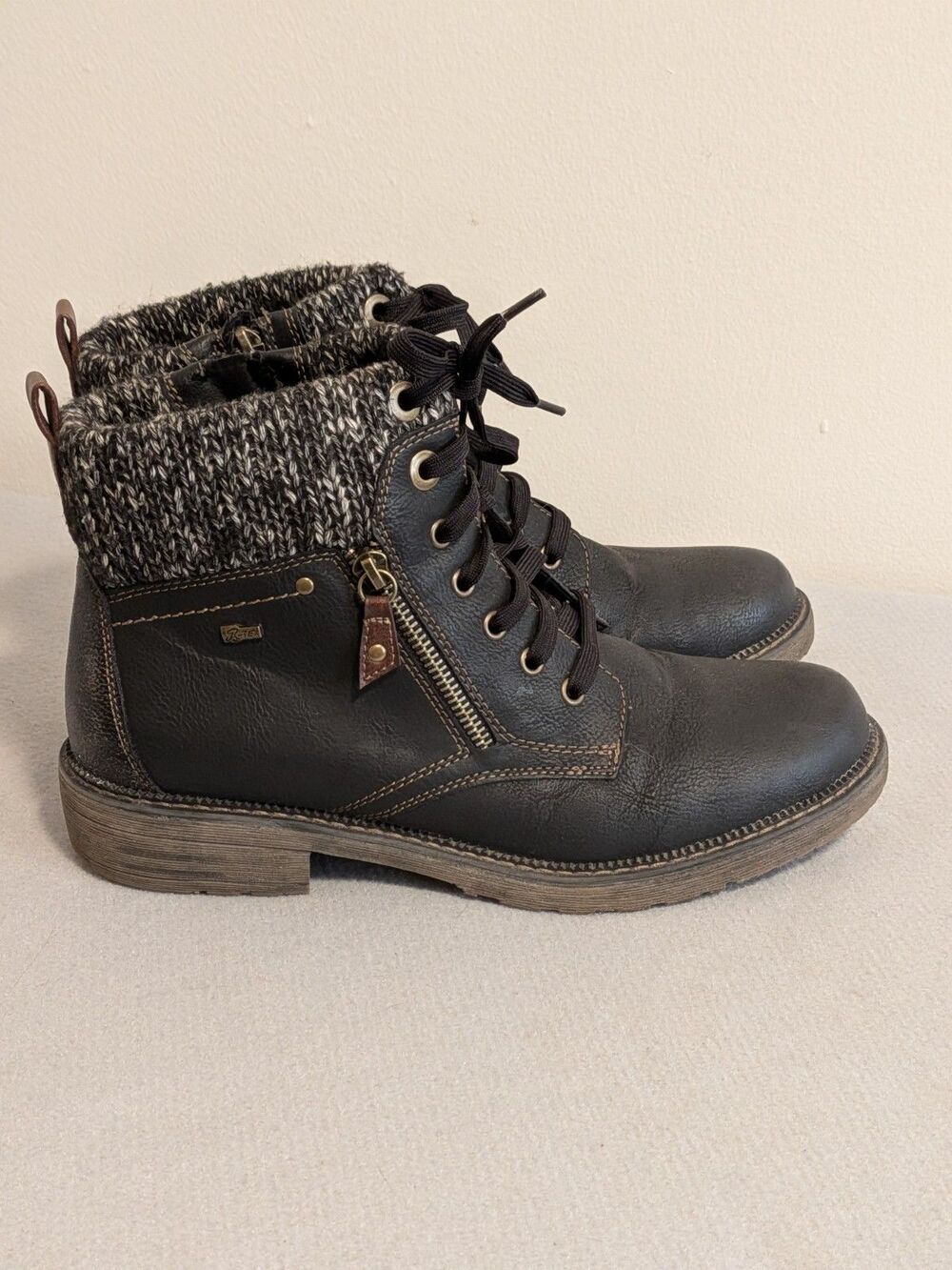 Spring Step Khazera Ankle Boots EU 42 US 10.5-11 Black Water Resistant Lace Zip